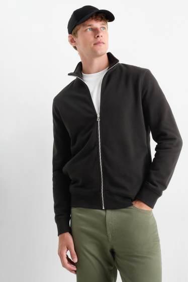 Uomo - Felpa con zip - nero