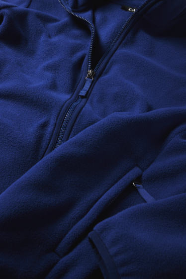 Femei - Hanorac de fleece cu fermoar basic - albastru închis