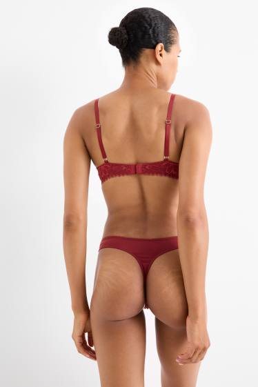 Damen - String - dunkelrot