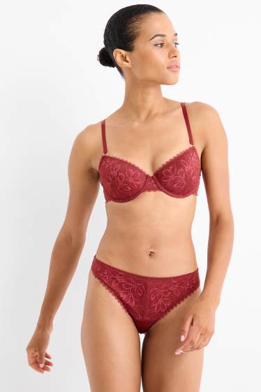 Damen - String - dunkelrot
