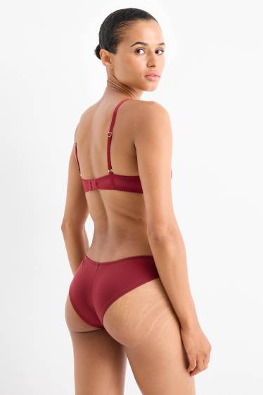 Damen - Bralette - wattiert - dunkelrot