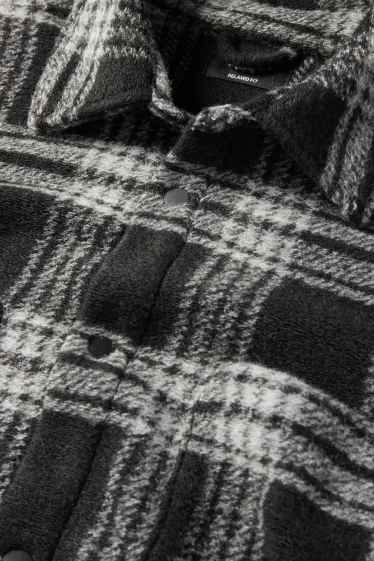 Men - Shirt jacket - relaxed fit - check - black