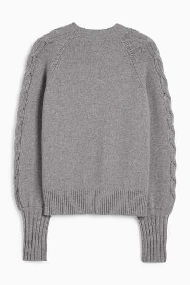 Damen - Kaschmir-Pullover - grau