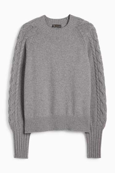 Damen - Kaschmir-Pullover - grau