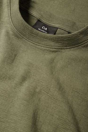 Heren - Longsleeve - met structuur - groen