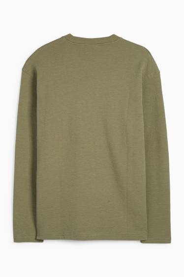 Heren - Longsleeve - met structuur - groen
