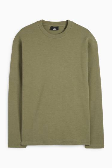Heren - Longsleeve - met structuur - groen