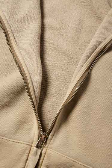 Herren - Sweatjacke mit Kapuze - beige