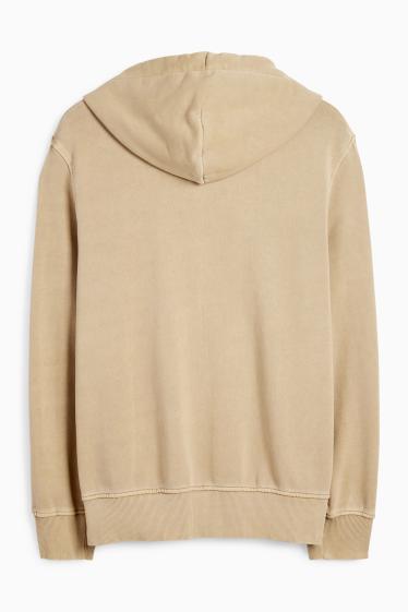 Herren - Sweatjacke mit Kapuze - beige