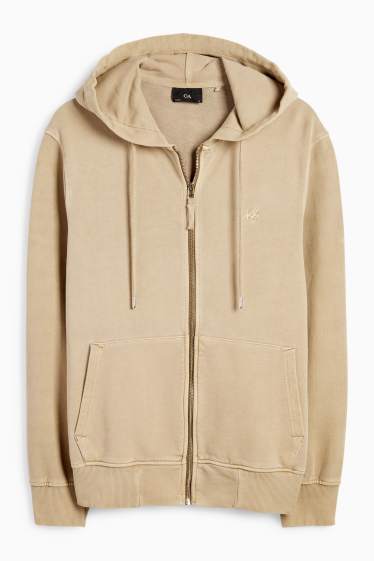 Herren - Sweatjacke mit Kapuze - beige