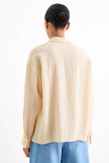 Damen - Bluse - strukturiert - hellbeige