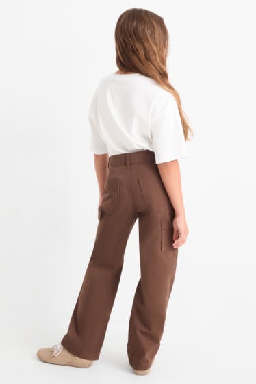 Kinder Mädchen - Stoffhose - dunkelbraun