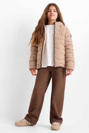 Kinder Mädchen - Stoffhose - dunkelbraun