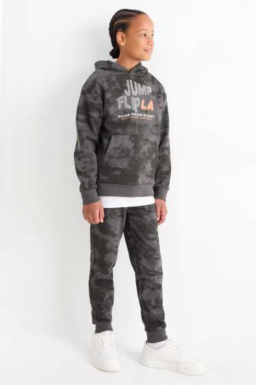 Nen - Conjunt - dessuadora amb caputxa i pantalons de xandall - 2 peces - amb motiu - gris fosc