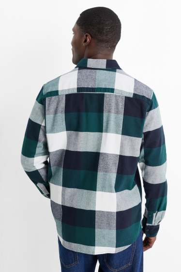Men - Shirt - regular fit - kent collar - check - green