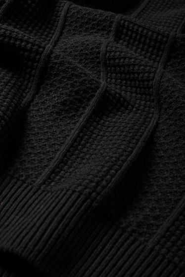 Uomo - Maglione - tessuto tramato - nero