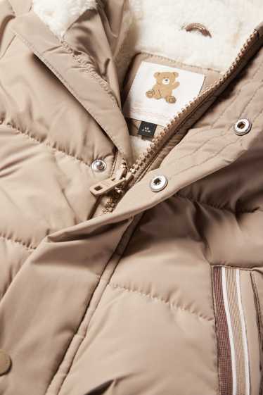Baby Jungen - Bärchen - Baby-Steppjacke mit Kapuze - beige
