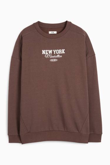Damen - Sweatshirt - Oversized - dunkelbraun
