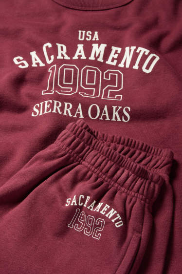 Kinderen: meisjes - Sacramento - set - sweatshirt en joggingbroek - 2-delig - bordeaux