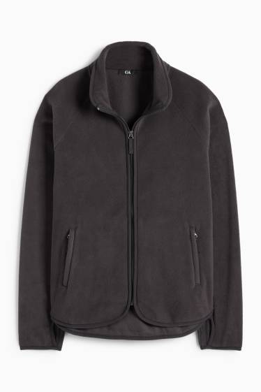 Femmes - Sweat zippé basique en polaire - gris foncé