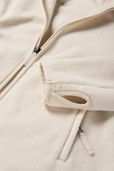 Femmes - Sweat zippé basique en polaire - beige clair