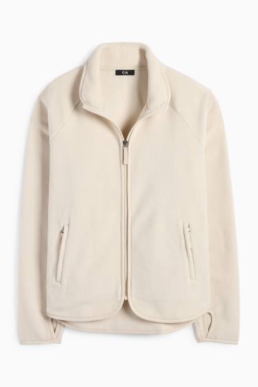 Femmes - Sweat zippé basique en polaire - beige clair