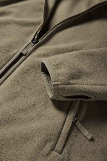 Femmes - Sweat zippé basique en polaire - kaki