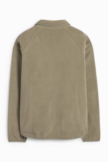 Femmes - Sweat zippé basique en polaire - kaki
