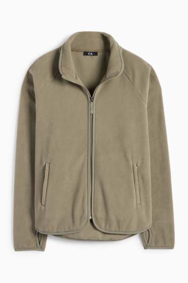 Femmes - Sweat zippé basique en polaire - kaki