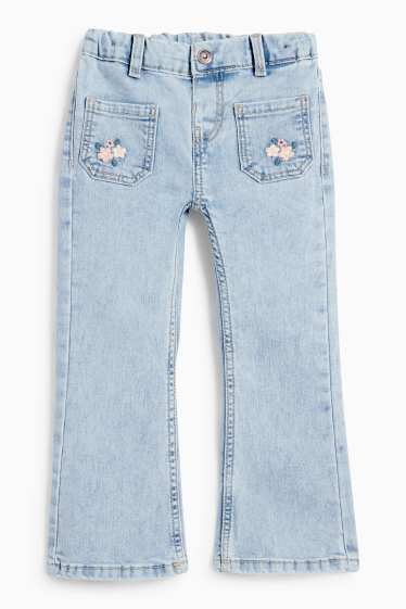 Kinder Mädchen - Blume - Flared Jeans - LYCRA® - helljeansblau
