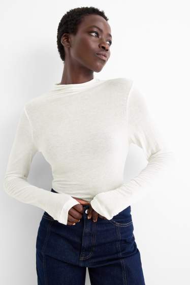Dames - Basic longsleeve - wit