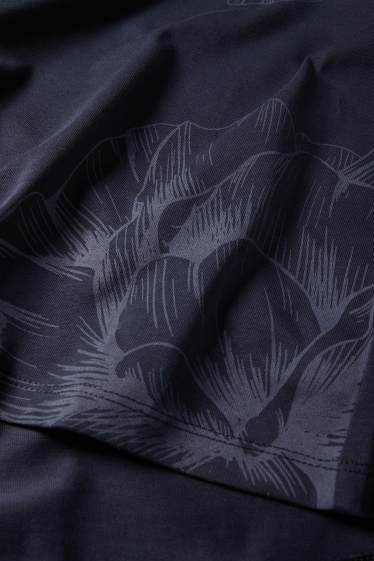 Women - Basic long sleeve top - floral - dark blue