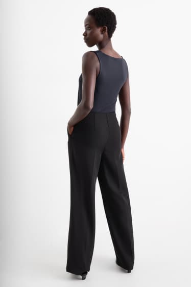 Femmes - Pantalon de bureau - mid waist - regular fit - noir