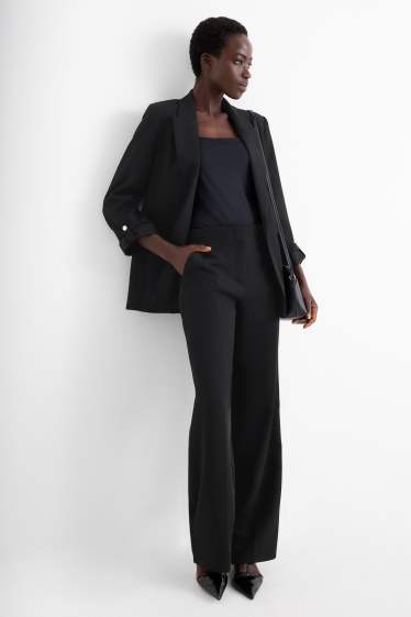 Femmes - Pantalon de bureau - mid waist - regular fit - noir
