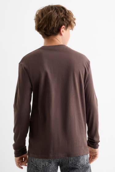 Kinder Jungen - Multipack 2er - Skateboard - Langarmshirt - braun