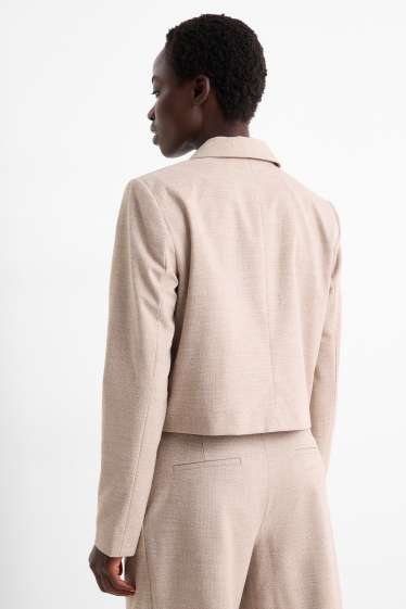 Damen - Business-Blazer - Regular Fit - strukturiert - beige