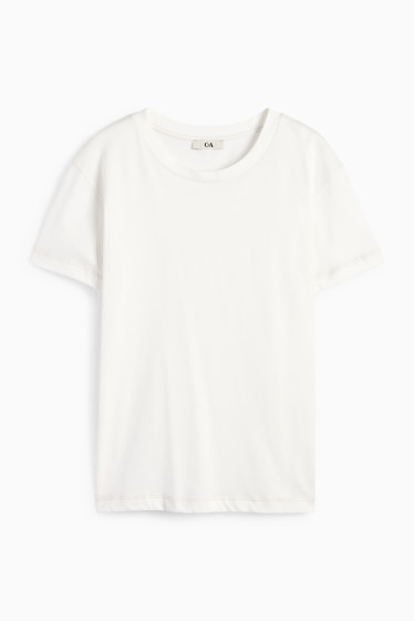Damen - T-Shirt - Oversized - cremeweiss