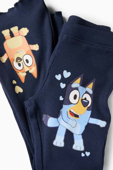 Kinder Mädchen - Bluey - Flared Leggings - gerippt - dunkelblau