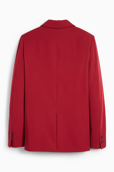 Damen - Longblazer - tailliert - dunkelrot