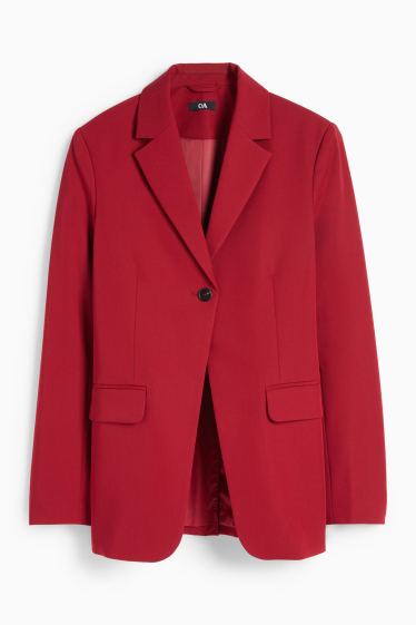 Damen - Longblazer - tailliert - dunkelrot