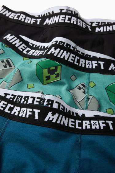 Kinder Buben - Multipack 3er - Minecraft - Boxershorts - petrol