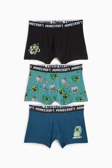 Kinder Buben - Multipack 3er - Minecraft - Boxershorts - petrol