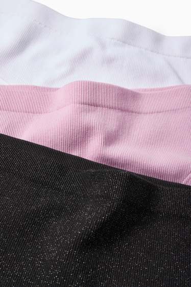 Kinderen: meisjes - Set van 3 - slip - geribd - donkergrijs
