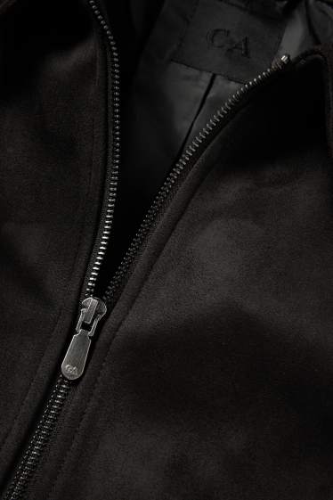 Herren - Blouson - Velourslederimitat - schwarz