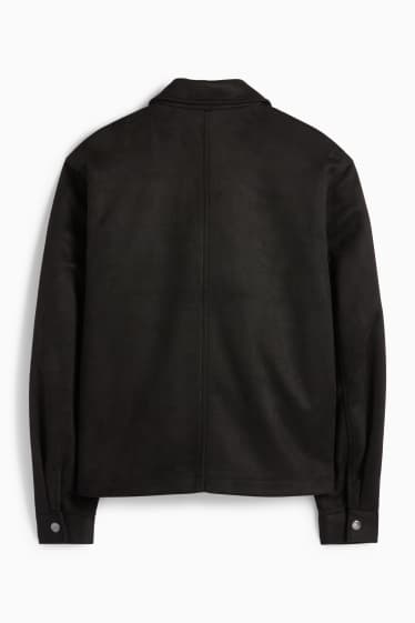 Herren - Blouson - Velourslederimitat - schwarz