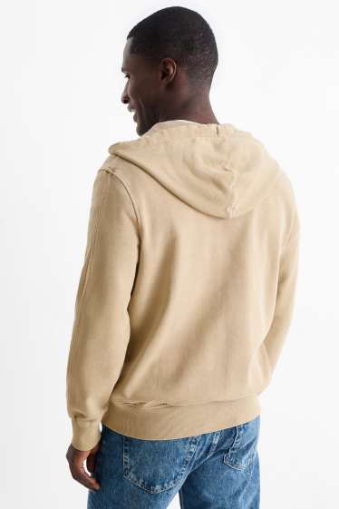 Herren - Sweatjacke mit Kapuze - beige
