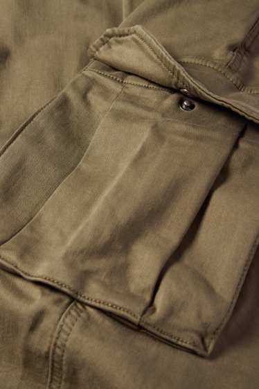 Pánské - Cargo kalhoty - tapered fit - LYCRA® - zelená