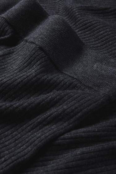 Donna - Gonna in maglia - a coste - grigio scuro