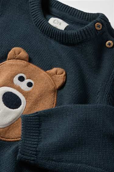 Baby: jongens - Beertje - babytruitje - donkerblauw