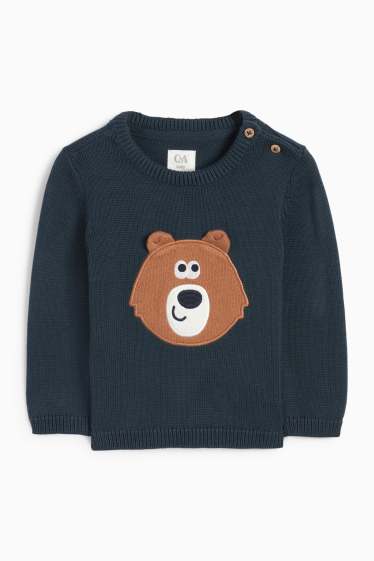 Baby: jongens - Beertje - babytruitje - donkerblauw
